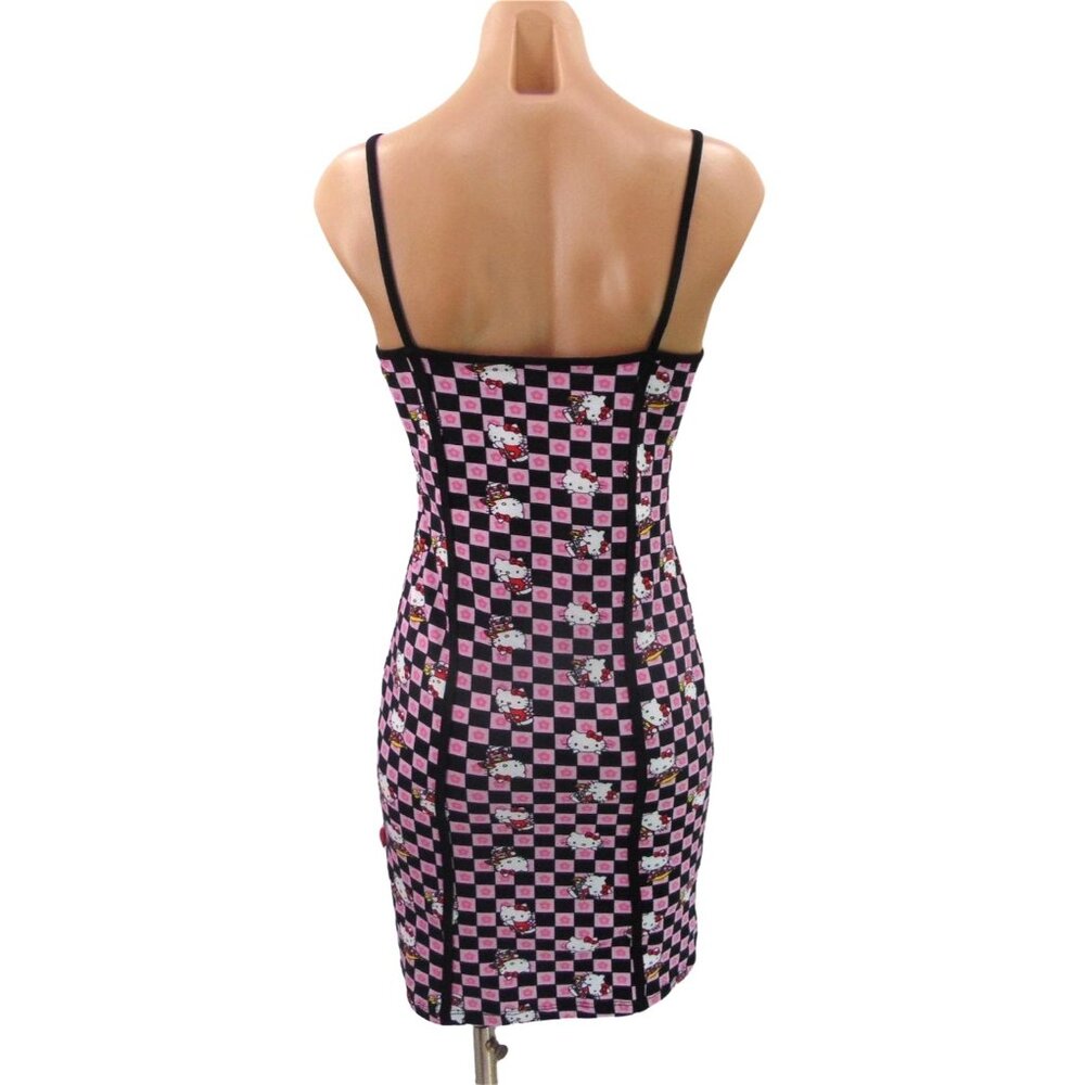NGOrder x Sanrio Hello Kitty Fitted Slip Dress  US 6 Pink Black Checker Camisole - Picture 4 of 10
